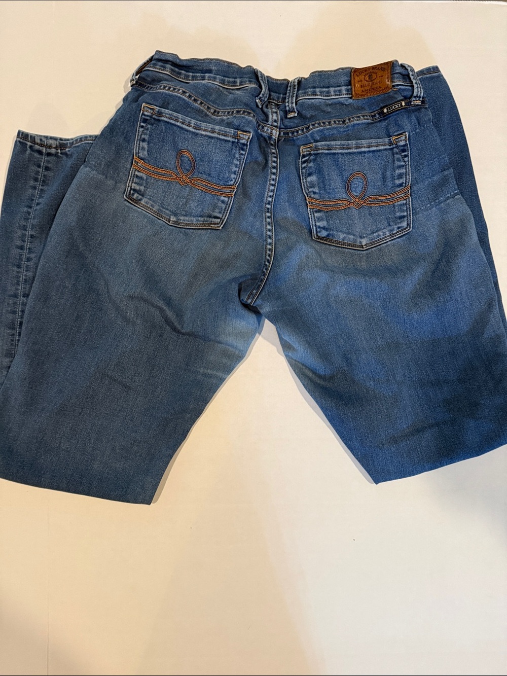 Lucky Brand Classic Mid to Dark Blue Sophia Straight Leg Jeans - Picture 6 of 12